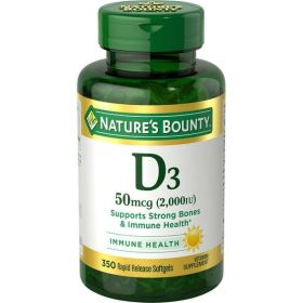 Nature's Bounty Vitamin D Softgels; 2000 IU; 350 Count