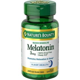 Nature's Bounty Melatonin Supplement Quick Dissolve Tablets; 3 mg; 240 Count