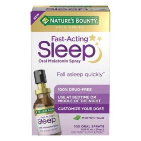 Nature's Bounty Fast Acting Melatonin Sleep Aid Spray; Mild Mint; 100 Oral Sprays