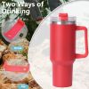 40oz large capacity tumbler, With Handle And Straw Lid
