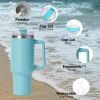40oz large capacity tumbler, With Handle And Straw Lid